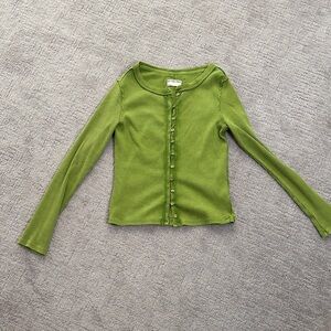 Free People We The Free Olive Green Ribbed Top